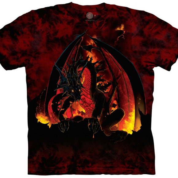 Fireball Dragon Fantasy Mythical Magical Beast Cotton The Mountain Shirt M-3X - Picture 1 of 4
